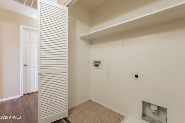 16021 N 30th St Unit 122, Phoenix, AZ 85032 - washroom with hookup for an electric dryer, baseboards, washer hookup, and tile patterned flooring
