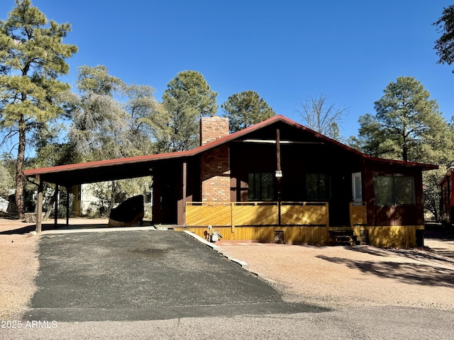 view of front of house with a carport