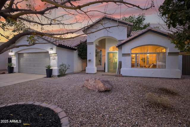 view of front of home featuring a garage