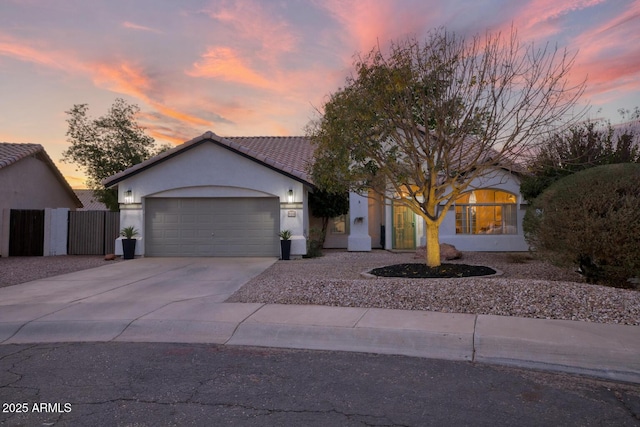 single story home featuring a garage