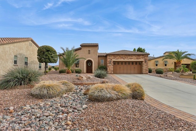 mediterranean / spanish-style home featuring a garage