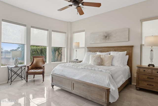 bedroom with ceiling fan