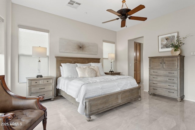 bedroom with ceiling fan