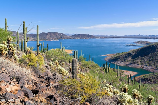 water view with a mountain view