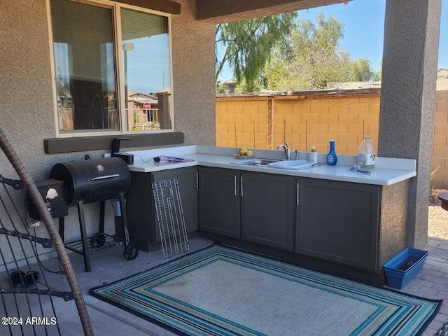 view of patio with sink