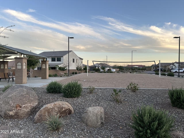 view of yard featuring volleyball court