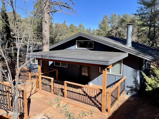 view of front of property with a chimney