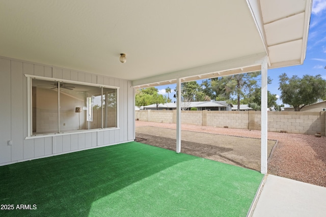 view of yard with fence