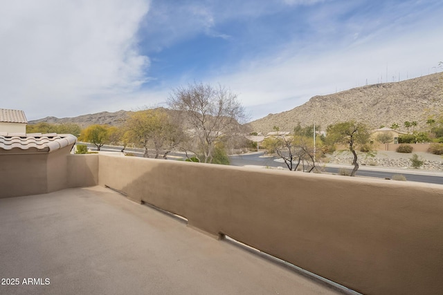 balcony with a mountain view