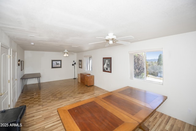 11430 E Manzanita Trl, Dewey, AZ 86327 - living area with ceiling fan and parquet flooring