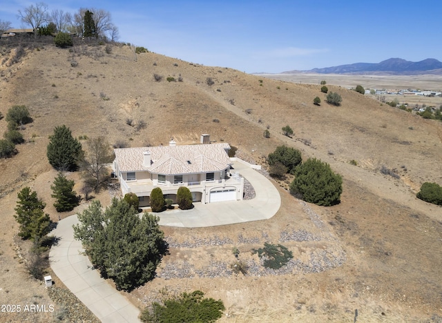 11430 E Manzanita Trl, Dewey, AZ 86327 - aerial view of sparsely populated area featuring a mountain backdrop and a desert landscape