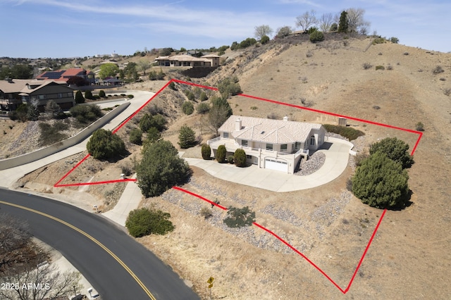11430 E Manzanita Trl, Dewey, AZ 86327 - aerial view of property and surrounding area with property parcel outlined