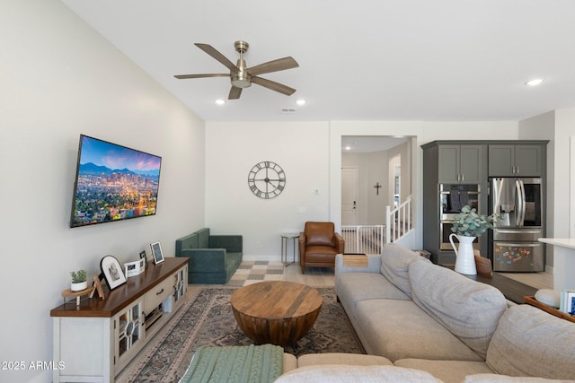 21134 W Minnezona Ave, Buckeye, AZ 85396 - living area with a ceiling fan and recessed lighting
