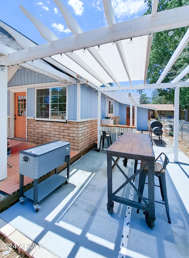 view of patio / terrace with a pergola