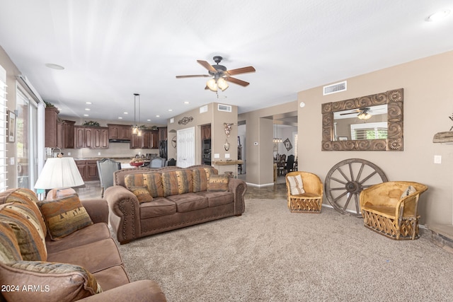 view of carpeted living room