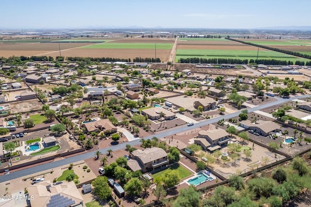 drone / aerial view with a rural view