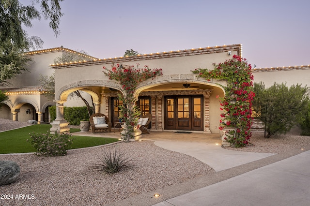 view of front of property with french doors