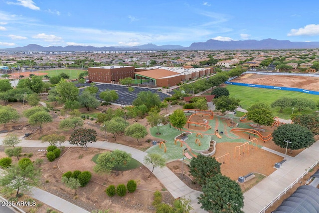 bird's eye view featuring a mountain view
