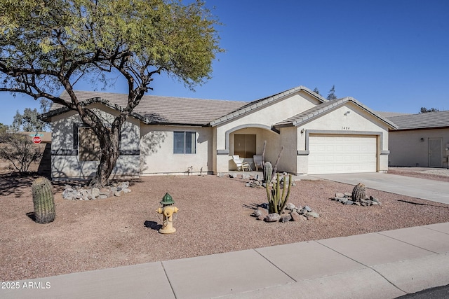 ranch-style home with a garage