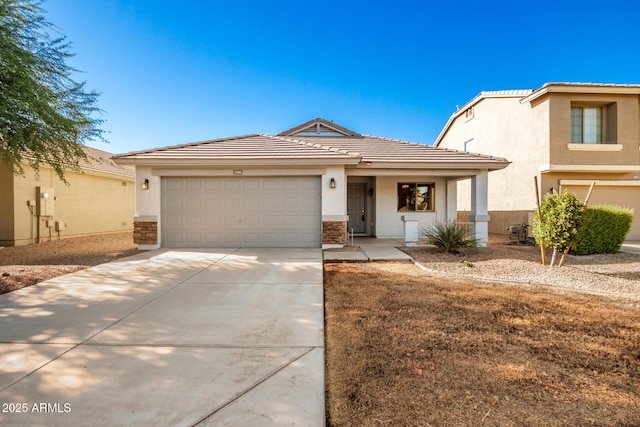 view of front of house with a garage