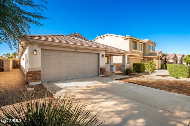 view of front of home with a garage