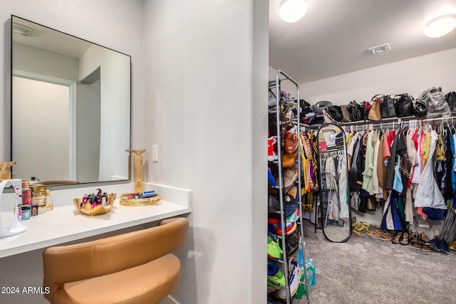 spacious closet featuring carpet