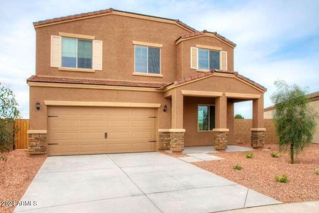 view of front facade featuring a garage