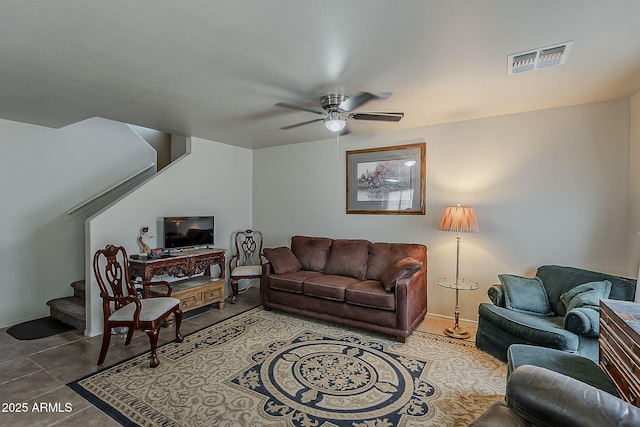 2125 W Central Ave, Coolidge, AZ 85128 - living area featuring ceiling fan and stairway