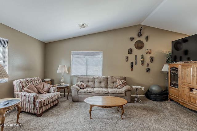 2125 W Central Ave, Coolidge, AZ 85128 - living room with vaulted ceiling and light carpet