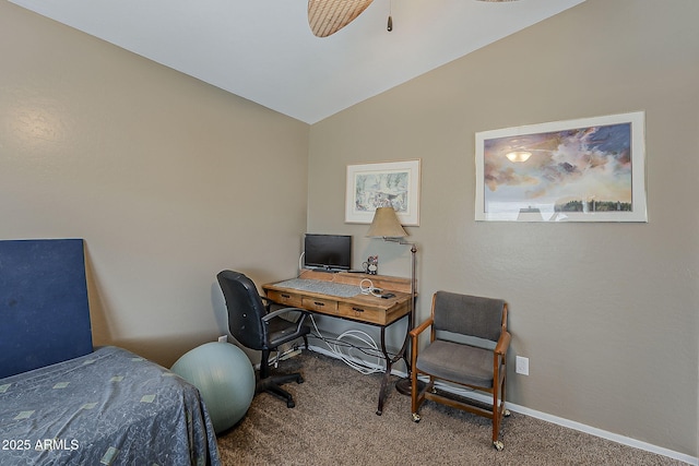 2125 W Central Ave, Coolidge, AZ 85128 - office space with carpet floors, vaulted ceiling, and ceiling fan
