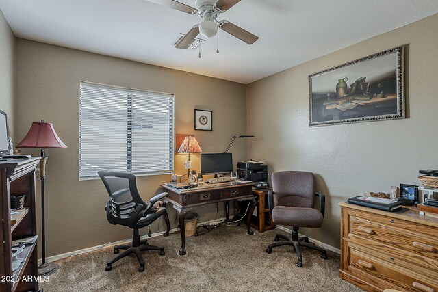 2125 W Central Ave, Coolidge, AZ 85128 - carpeted office featuring baseboards and ceiling fan
