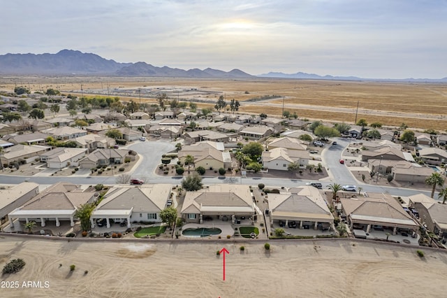 bird's eye view with a mountain view