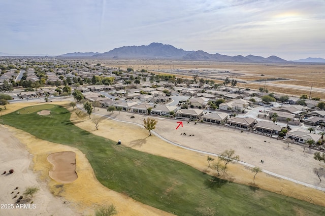 aerial view with a mountain view