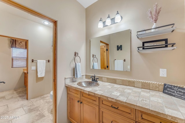 bathroom with toilet and vanity