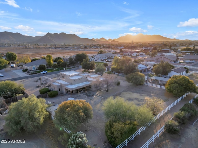 drone / aerial view with a mountain view