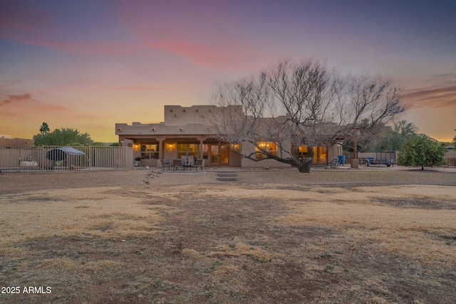 view of front of house with a patio