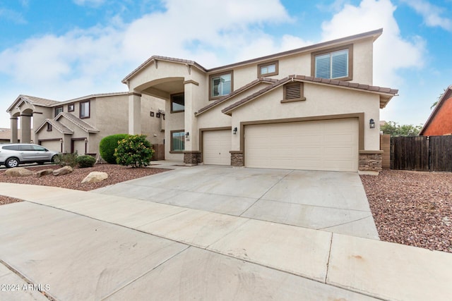 view of front of house with a garage