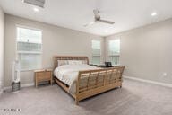 4855 E Shady Glen Ave, Scottsdale, AZ 85254 - carpeted bedroom with multiple windows, baseboards, and recessed lighting