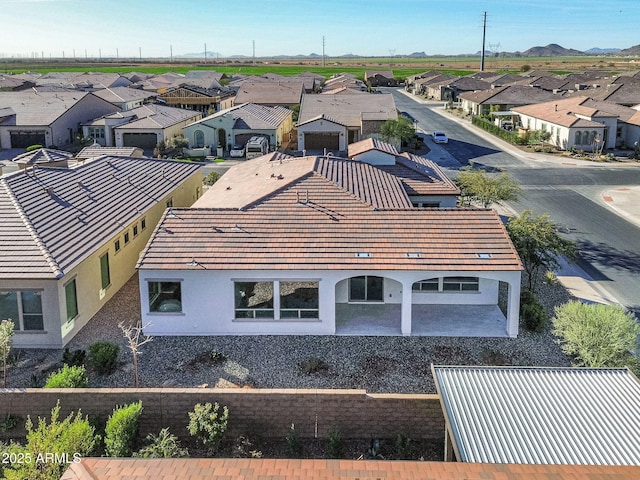 drone / aerial view with a residential view