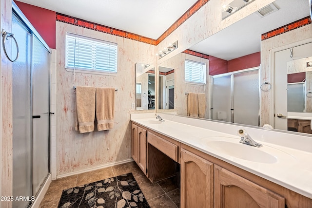15194 W Vale Dr, Goodyear, AZ 85395 - bathroom featuring a shower stall and double vanity