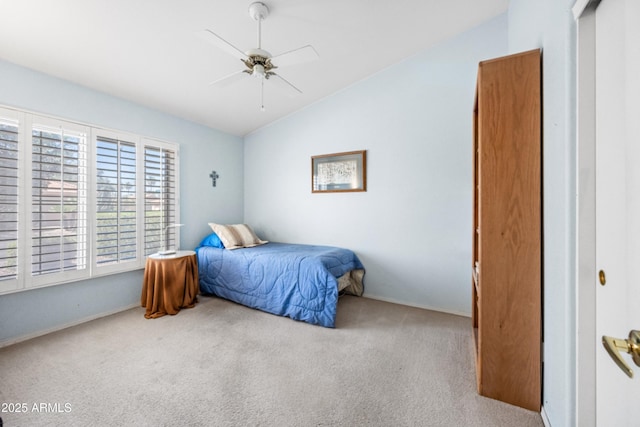 15194 W Vale Dr, Goodyear, AZ 85395 - carpeted bedroom with vaulted ceiling and ceiling fan