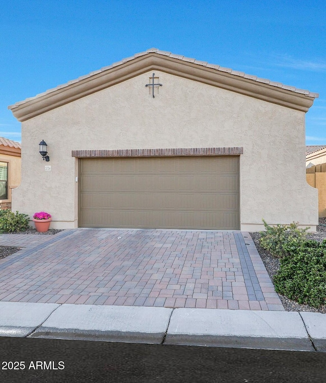 view of front of house with a garage