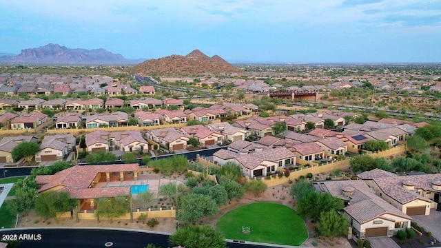 aerial view featuring a mountain view