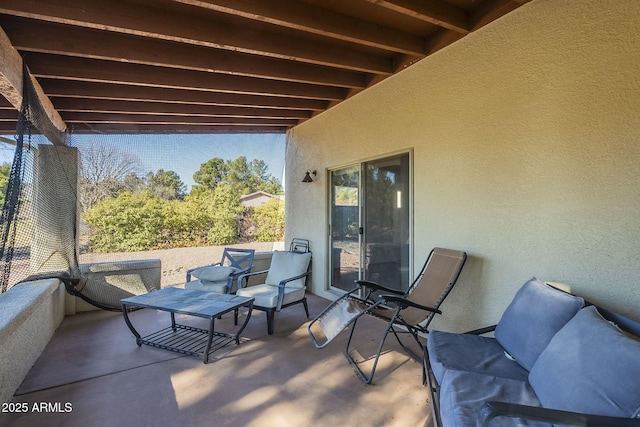 view of patio / terrace featuring a balcony