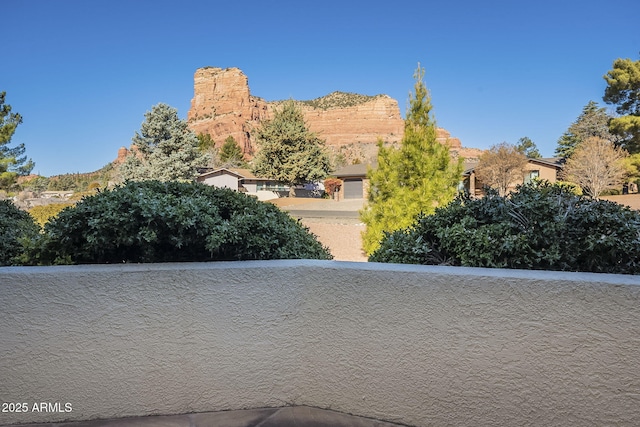 exterior space featuring a mountain view