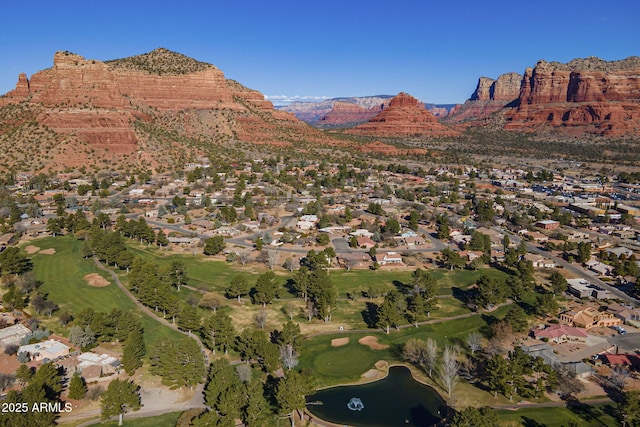 mountain view with a water view