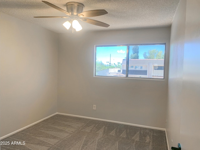 2155 W Farmdale Ave Unit 8, Mesa, AZ 85202 - spare room featuring carpet flooring, ceiling fan, a textured ceiling, and baseboards