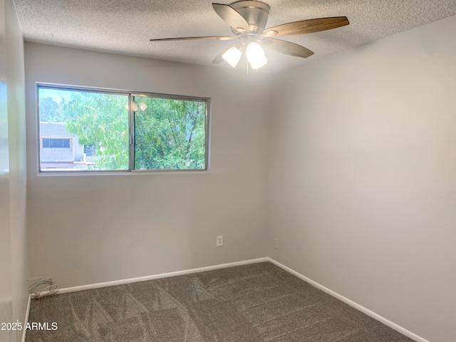 2155 W Farmdale Ave Unit 8, Mesa, AZ 85202 - empty room with a ceiling fan, a textured ceiling, carpet, and baseboards