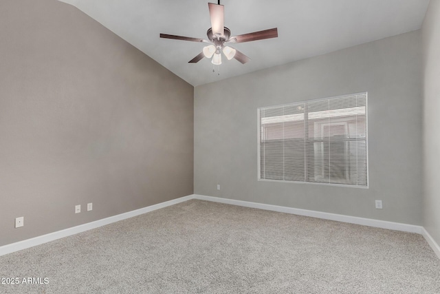 8720 W Willowbrook Dr, Peoria, AZ 85382 - empty room featuring a ceiling fan, lofted ceiling, and carpet