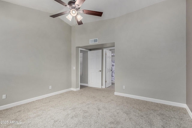 8720 W Willowbrook Dr, Peoria, AZ 85382 - carpeted empty room featuring a ceiling fan and high vaulted ceiling